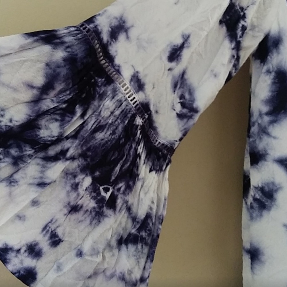Knox Rose Tie Dye Flutter Sleeves Tunic Top Women’s Small Festival Boho Hippie - Picture 5 of 7